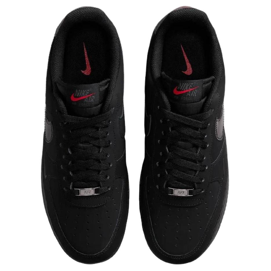 Nike Air Force 1 Low 07 LV8 Černý Lakovaný Swoosh Unisex Tenisky Tmavě Kouřově Šedá Univerzitní Červená IR0199-010