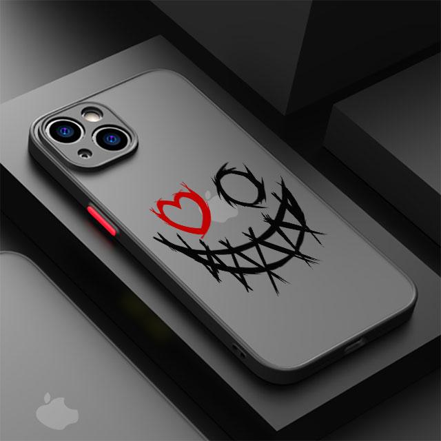 

Case for Apple iPhone XS Max 11 Pro SE XR 7 8 Plus 14 Pro 13 Mini 15ProMax 12 15 Plus Clear Smiling Devil Matte Cover Luxury for iPhone 7 8 Plus