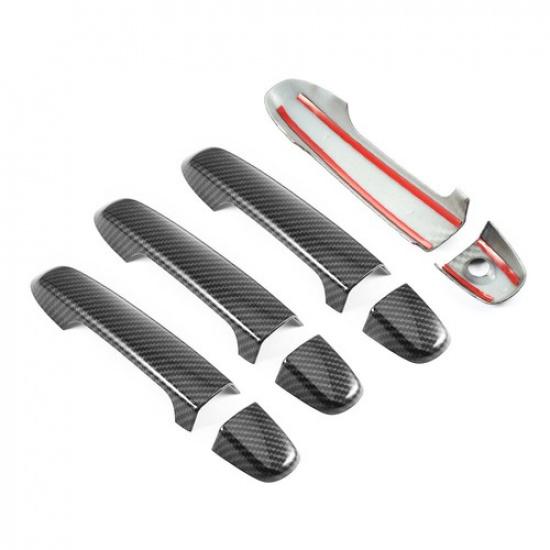 8Pcs Carbon Fiber Door Handle Cover Trim For Toyota 4Runner Lexus Camry Tacoma