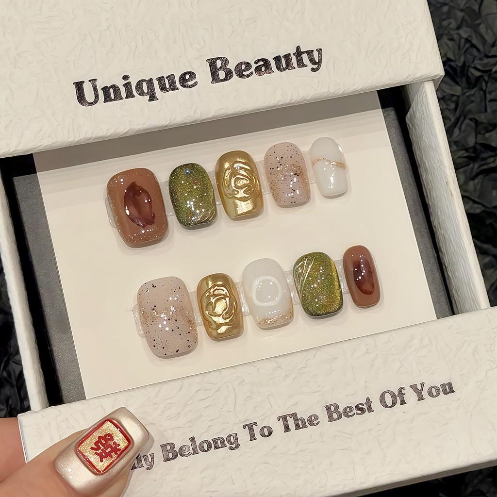 

Полностью РУЧНАЯ РАБОТА Ambilight 3D Смешивание Ультракороткий Трапециевидный Набор Накладных Ногтей с Клеем Фототерапия Ногти Накладные Ногти Многоразовые Водонепроницаемые L