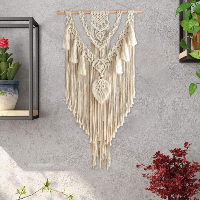 Wall Hanging Knitted Tapestry Woven Cotton Rope Hand-woven Tapestry Home Room Decorations Handmade Tapestry Photo Props
