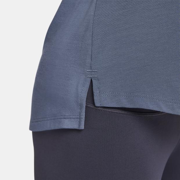 Nike Dri-Fit Solid Color Round Neck Casual Short Sleeve T-Shirt Women Tops Ombre-Blue DD0619-491