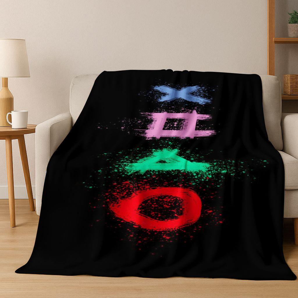 26 Style Gamer Zone Game Controller Flannel Blanket,Warm and Cozy Soft Throw Blanket for Home Bedroom Bed Sofa Travel Cover Kid