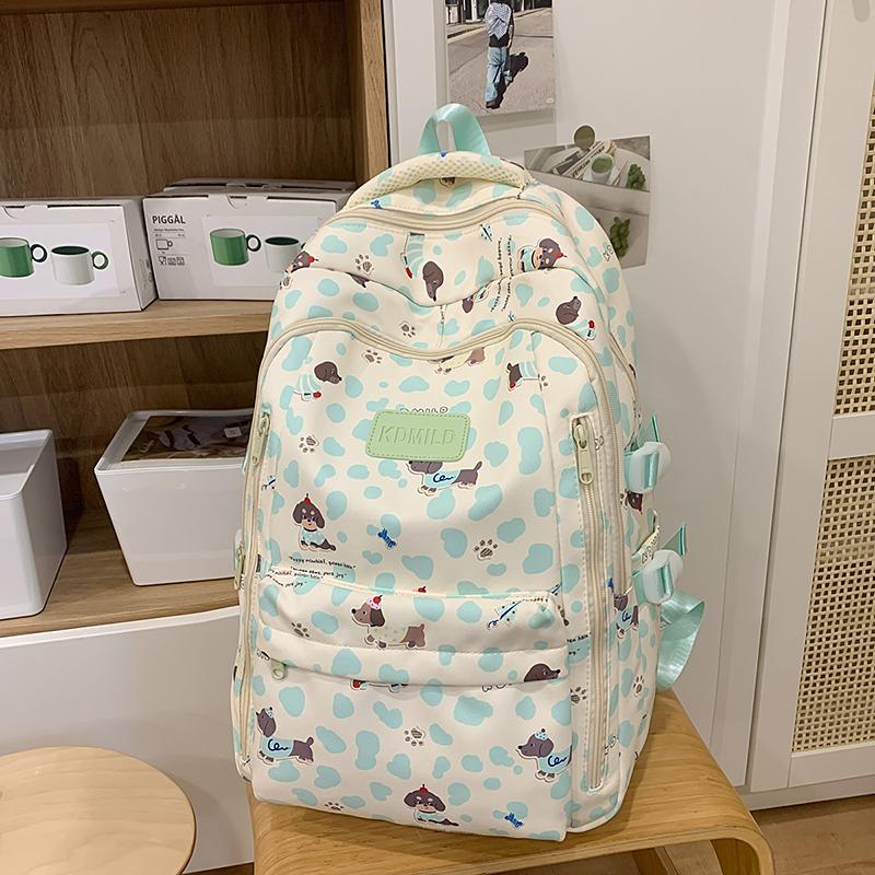 College Style Backpack Puppy Pattern Schoolbag Junior High School Student Book Bag