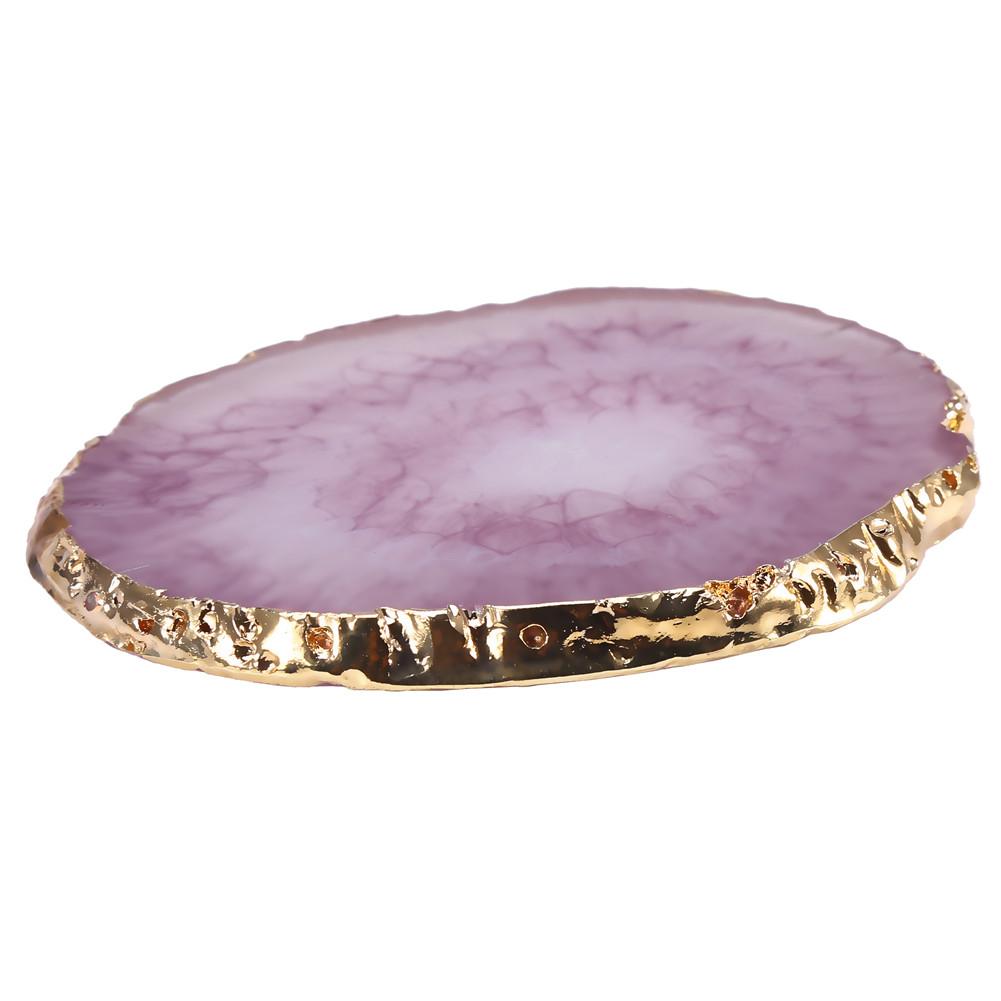 

Natural Resin Stone Nail Art Plate Gel Polish Holder Drawing Color Palette Nail Art Display Pink