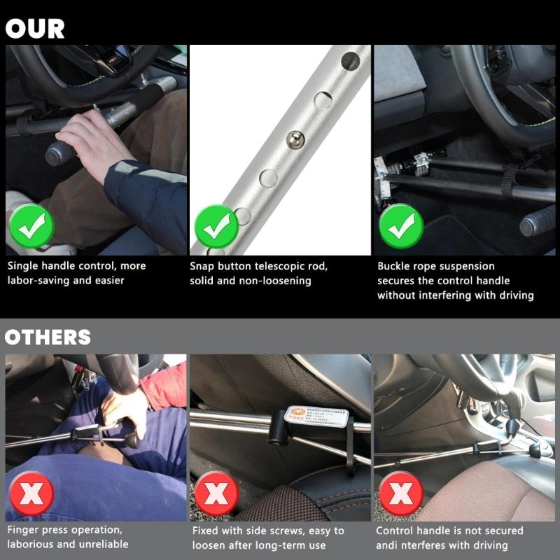 Lichtgewicht Aluminium Rijhandbediening Verstelbare Lengte Handicaprijder Handbediening Universele Compatibiliteit