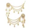 Gold Plated Pearl Ear Chain with Jhumka Earrings for Women