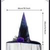 Halloween, Baroque Gothic, Mesh, Witch Hat, Simulation Flower, Queen Costume Accessories, Temperament, Holiday Witch Hat