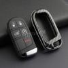 For Jeep Dodge Fiat Carbon Fiber Key Fob Chain Cover Case Grand Cherokee Renegade Compass MP Charger Challenger Durango Journey ALW1