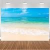 Blue Ocean Beach Backdrop Tropical Summer Background Ship Boat Wharf Sea Surface Summer Holiday Decor Photography Photo Props