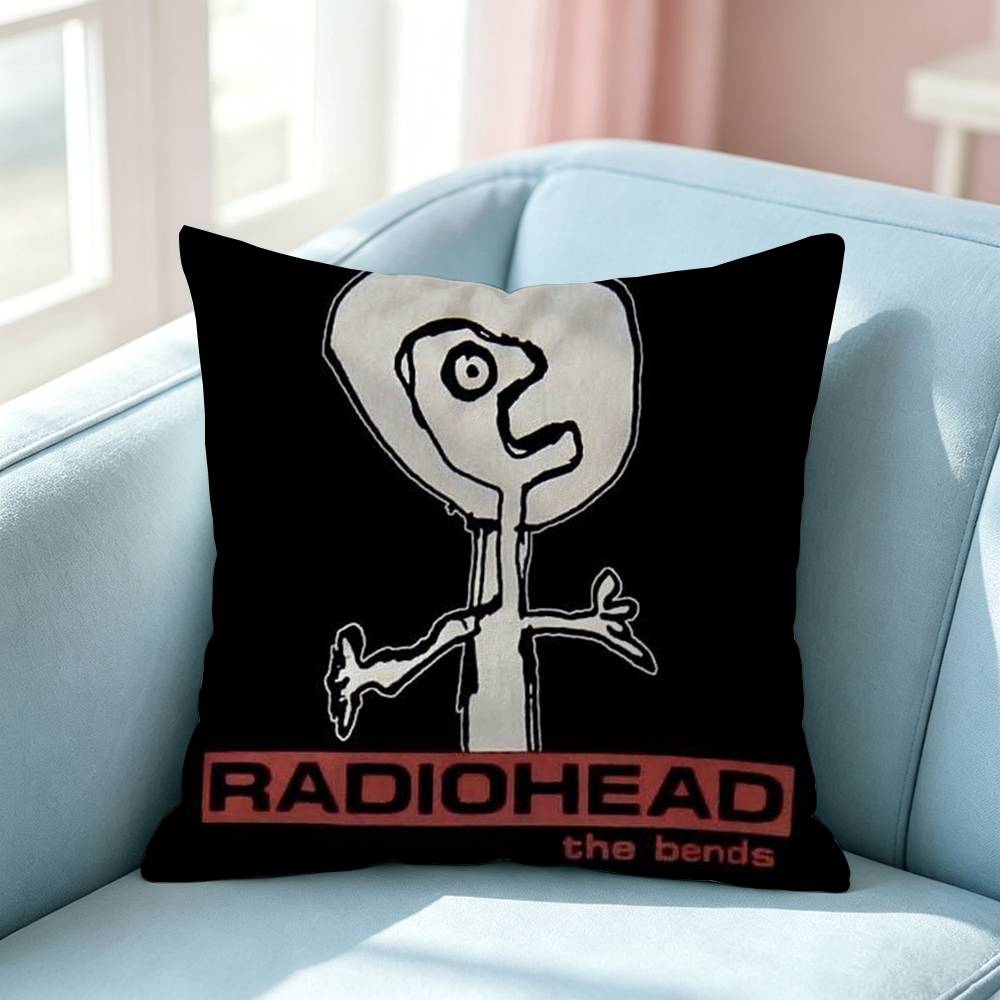 Rock Band RRadiohead Logo Pillow Case Square DoubleSided Sofa Cushion Cover Bedroom Bedside Pillow
