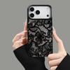 Schwarze Spitze 2D-Muster Handyhülle geeignet für iPhone 17 16 15 14 13 12 11 Pro/Max/Plus sturzsicher und stoßfest Rückabdeckung