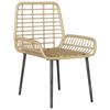 Garden Dining Set 3 Pcs Brown and Cream Poly Rattan