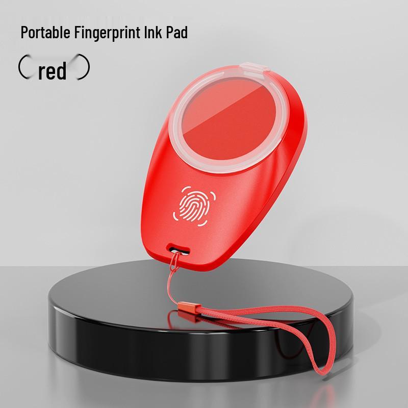 Portable Quick-Drying Red Ink Fingerprint Pad - Safe, Easy To Wipe, Small Size