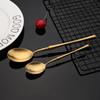 Vintage matné zlaté příbory sada příborů 304 sada nádobí z nerezové oceli nádobí domácí nůž vidlička lžíce sada příborů
