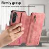 For Samsung Galaxy A36 5G Leather Phone Back Cover with RFID Blocking Zipper Wallet Kickstand