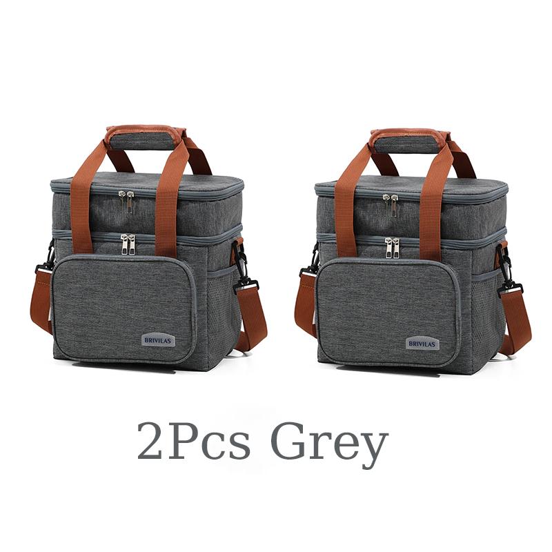 Large Capacity Picnic Bag Thermal insulation Double-Layer Storage Shoulder Bag With Handle Waterproof Oxford Lunch Bag Ice Pack