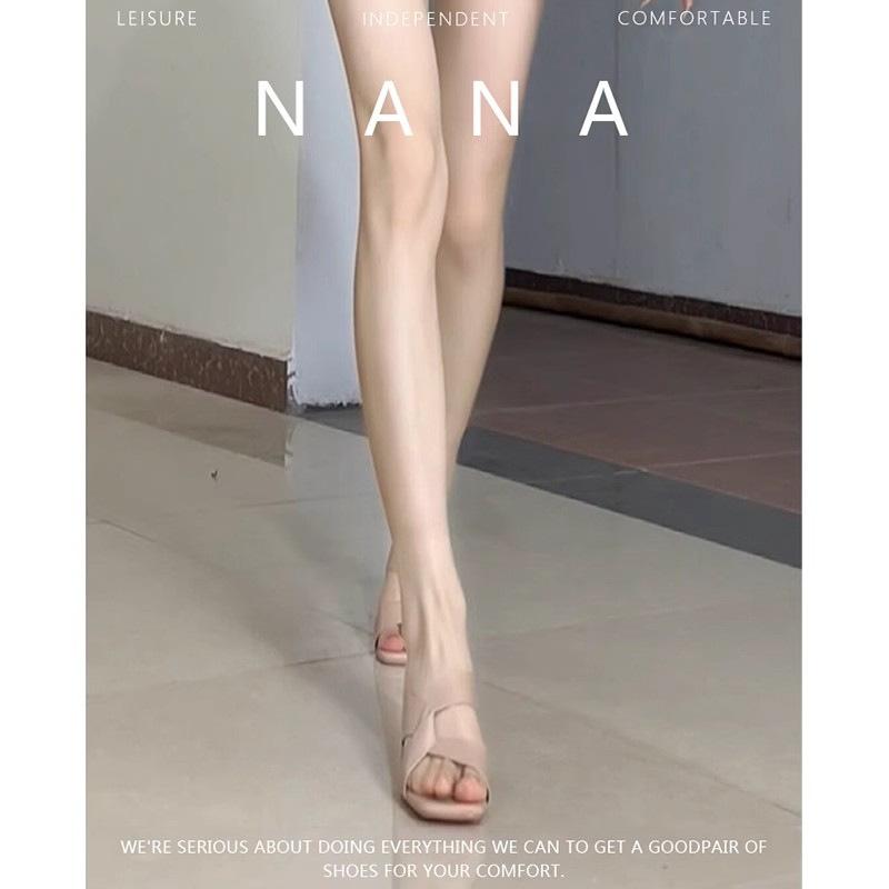 French Evening Breeze with Muller Cool Slippers for Women's Summer Wear 2025 New Square Head Open-toed High-heeled Slippers for Women