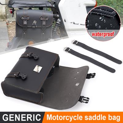 PU Leather Travel Luggage Bag Motorcycle Bag Cruiser For Harley Universal Motorcycle Side Bag Waterproof Tool Pouch Saddle Bags