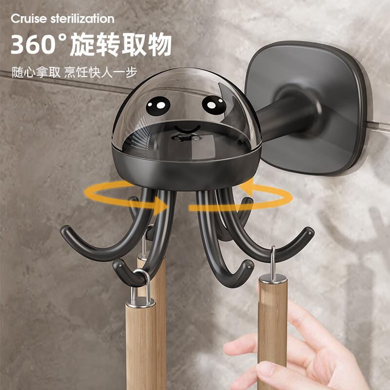 360-Degree Rotating Six-Claw Adhesive Hook