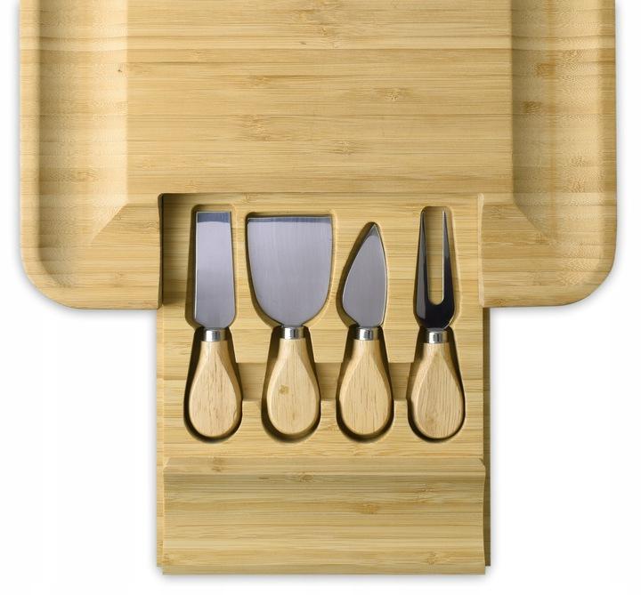 Cheese cutting board, serving snacks, cake stand, bamboo knives