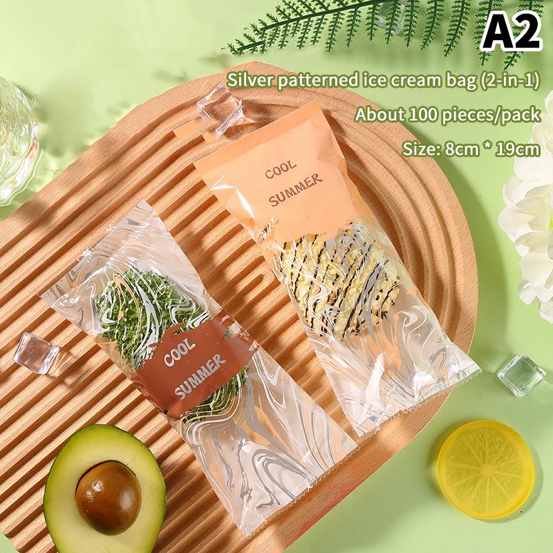 

100 шт. Пищевые пакеты для мороженого, Одноразовые пластиковые пакеты для мороженого, Форма для хранения замороженных угощений, Пакет с машинной запайкой