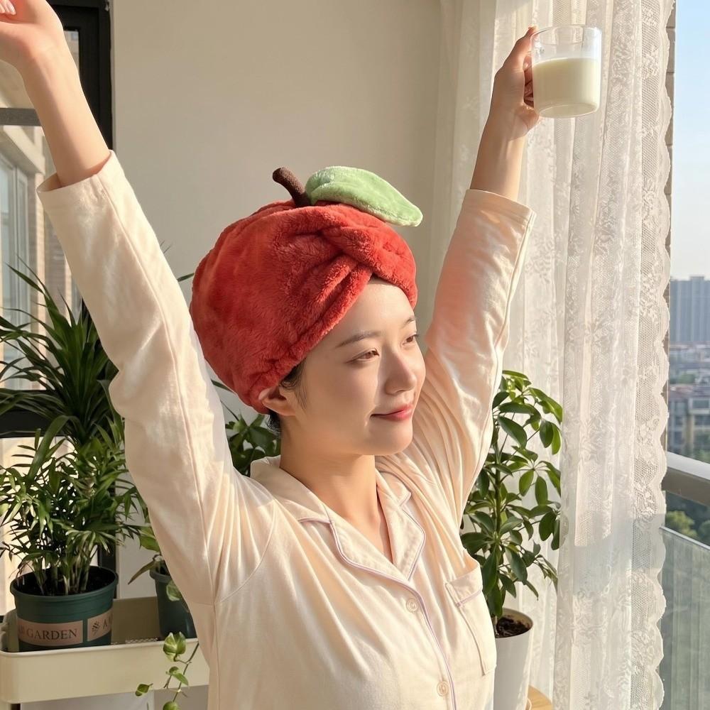 Super Absorbent Hair Drying Cap Coral Fleece Hair Drying Towel Durable Head Wrap Bath Time