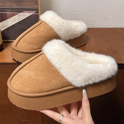 2025 New Winter Thick-soled Cotton Slippers Non-slip, Breathable and Warm Home Fluffy Slippers Snow Boots Cotton Shoes