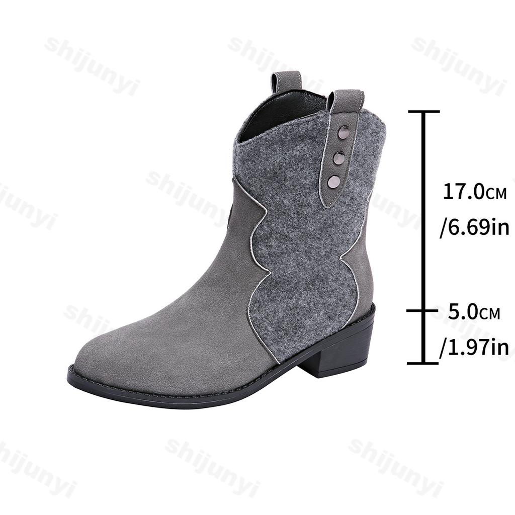 Fashion 2025 Autumn New Retro Designed Fashion Casual Short Boots for Women's Coarse Heel Pointed Head Fashion Comfortable Slip on Boots