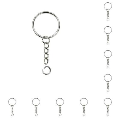 Argolas para Chaveiro Gancho com Trava de Rosca Elo de Metal Anéis Redondos Longos para Pendurar Decoração de Etiqueta Porta-Chaves Acessórios de Joalheria