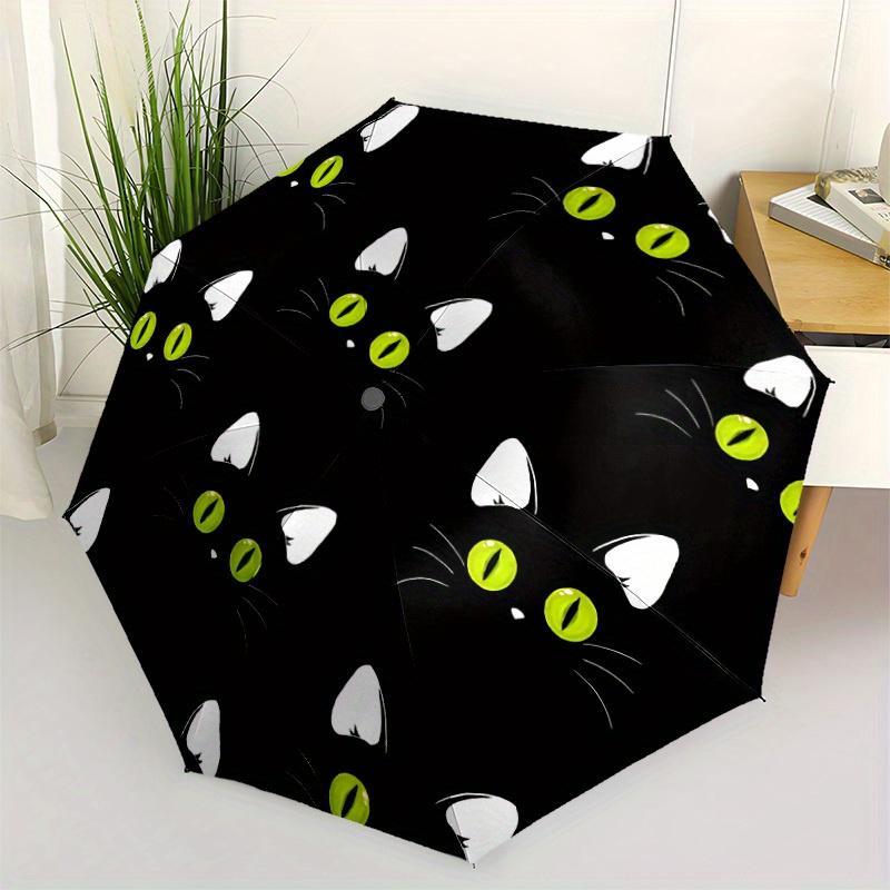 1pc Cat Eyes Automatic Open/Close Leisure Umbrella with Windproof, Functional Design, 8-Rib Sturdy Canopy, Durable Ribs,006