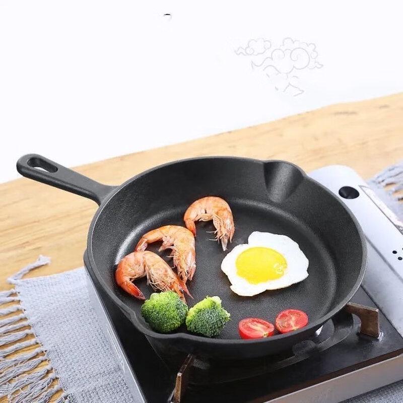 ZISIZ 26cm Gusseisen Bratpfanne mit flachem Boden