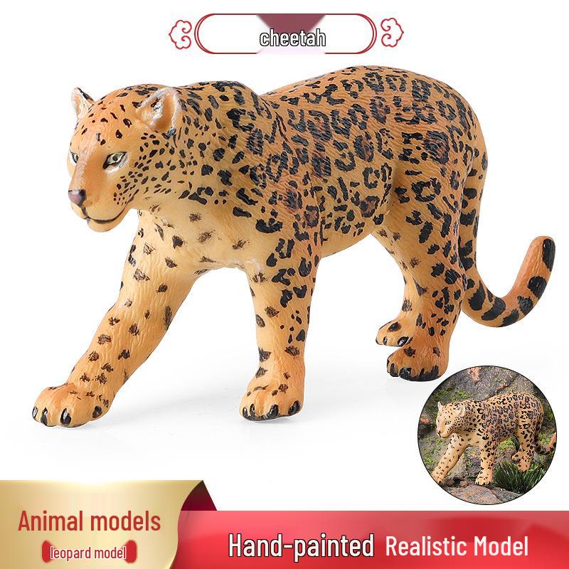 Wild Animal Toy Model: Cheetah, Jaguar, African Leopard for Children's Learning