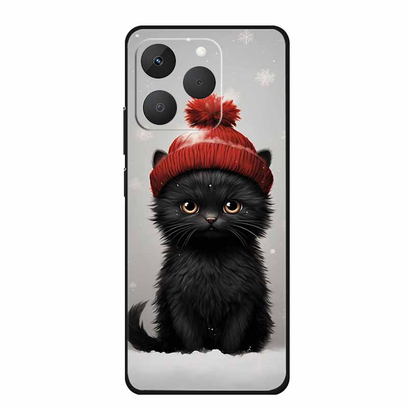 For Realme 15T Phone Case 15 T Fashion Picture Black Silicone TPU Soft Back Cover Case For Realme 15T 5G 2025 Case Realme15T Bag
