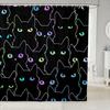 Kids Funny Cat Waterproof Bathroom Curtain Cartoon Kitten Bath Curtain for Kids Boys Girls, Pet Lovers Gifts Shower Curtain Cute