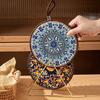 Decorative Heat Mat Vintage Ceramic Trivet, Resistant Pot Holder for Casserole Enamel Elegant Dining Placemat Cookware, Traditional Table Hot Dishes,