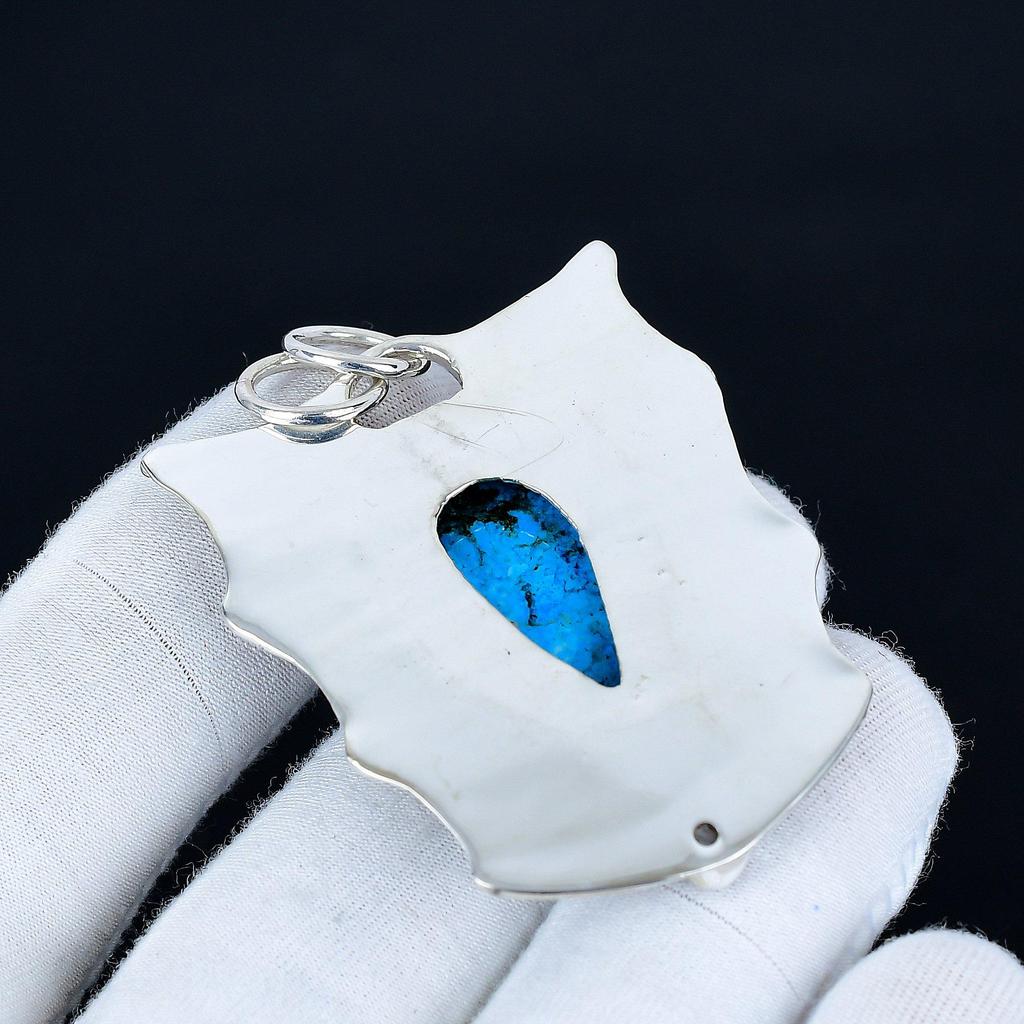 Tibetan Turquoise Pendant, 925 Sterling Silver Handmade Jewelry, Turquoise Silver Pendant, Party Wear Jewelry For Women's, Pendant Gift For Father