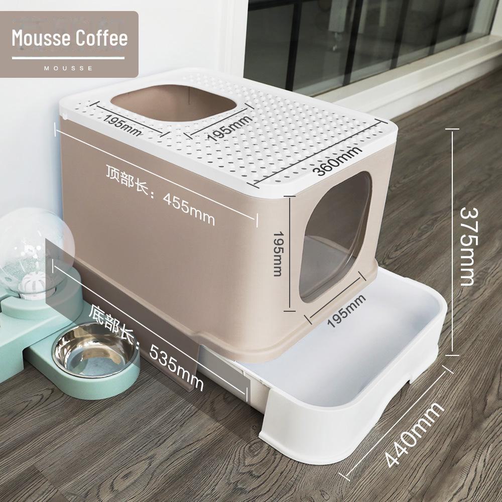 "Extra Large Enclosed Cat Litter Box with Drawer and Splash-Proof Design"