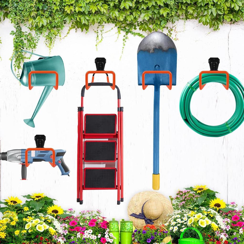 Garage Storage Hooks Heavy Duty Wall Tools Hanger Ladder Storage Hooks For Backyard Garden Workshop Shed Basement Wire Broom