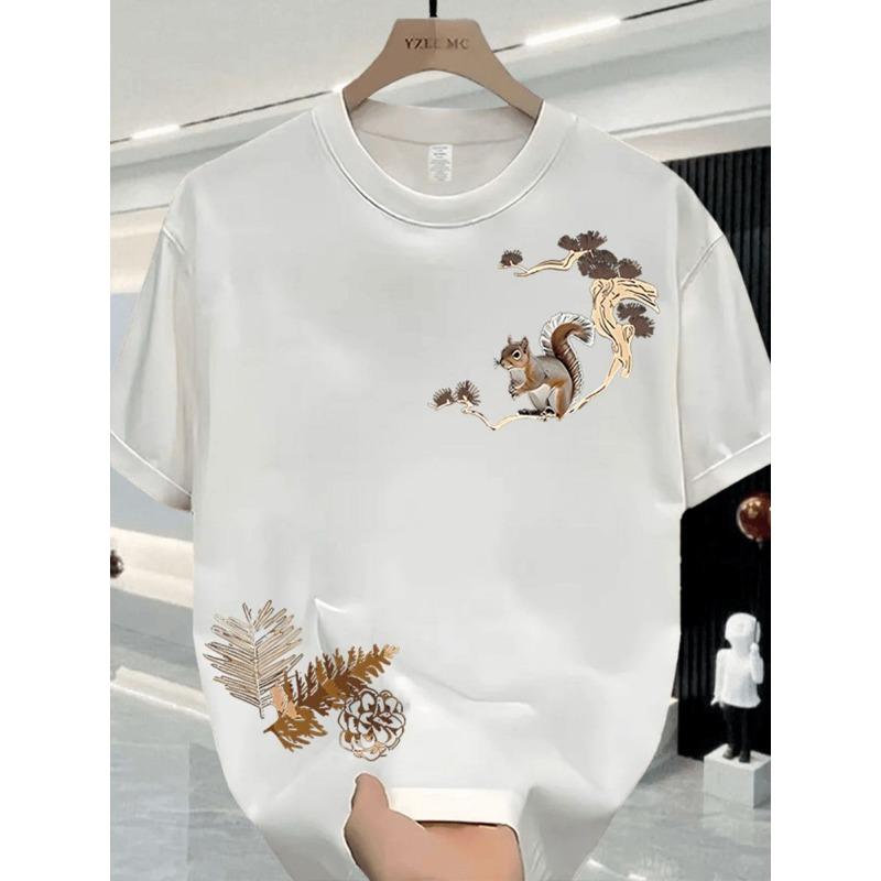 

2025 Лето Новая Футболка из чистого хлопка с коротким рукавом Мужская Свободная Американский Топ XL