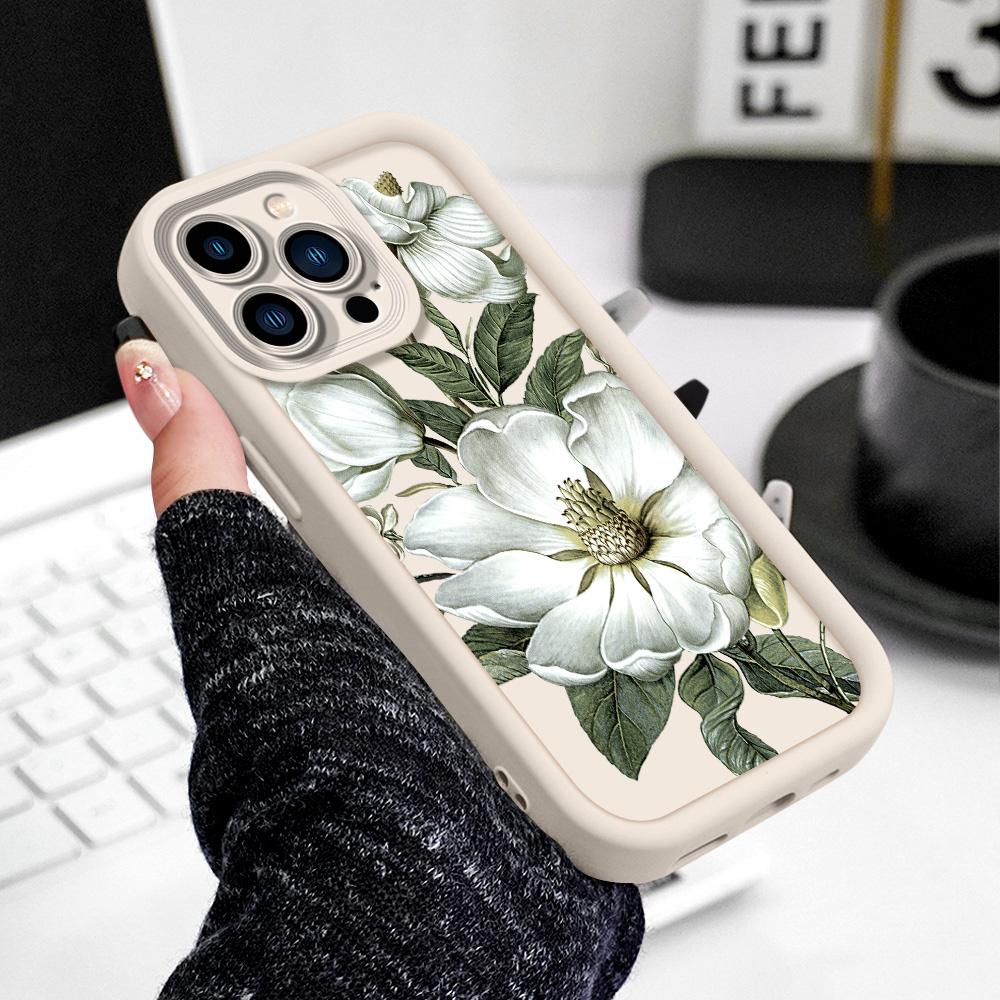 Magnolia Flower Phone Case For IPhone 13 12 11 Pro Max Mini 7 8 6 6S Plus X XS XR SE 2020 2022 Staircase Soft Cover