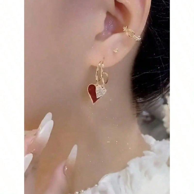 1 Pair Sparkling Micro-Inlaid Zirconia Octagonal Star Earrings, Versatile And Fashionable, Charming For Women Valentine's Day Accessories