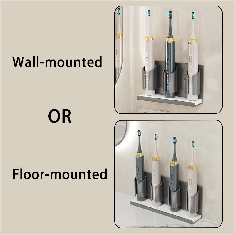 Space Aluminum Wall Mount Electric Toothbrush Holder for Bathroom Shower Toothpaste Rack Household Storage Shelf Accessories
