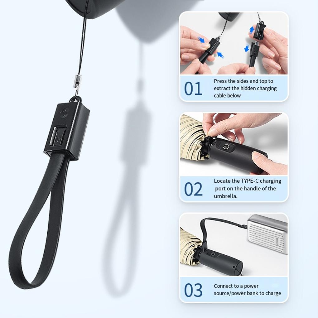 Strong Anti-ultraviolet Parasol with Electric Fan and Rainproof Function Dual-speed Wind Adjustment Outdoor Parasol