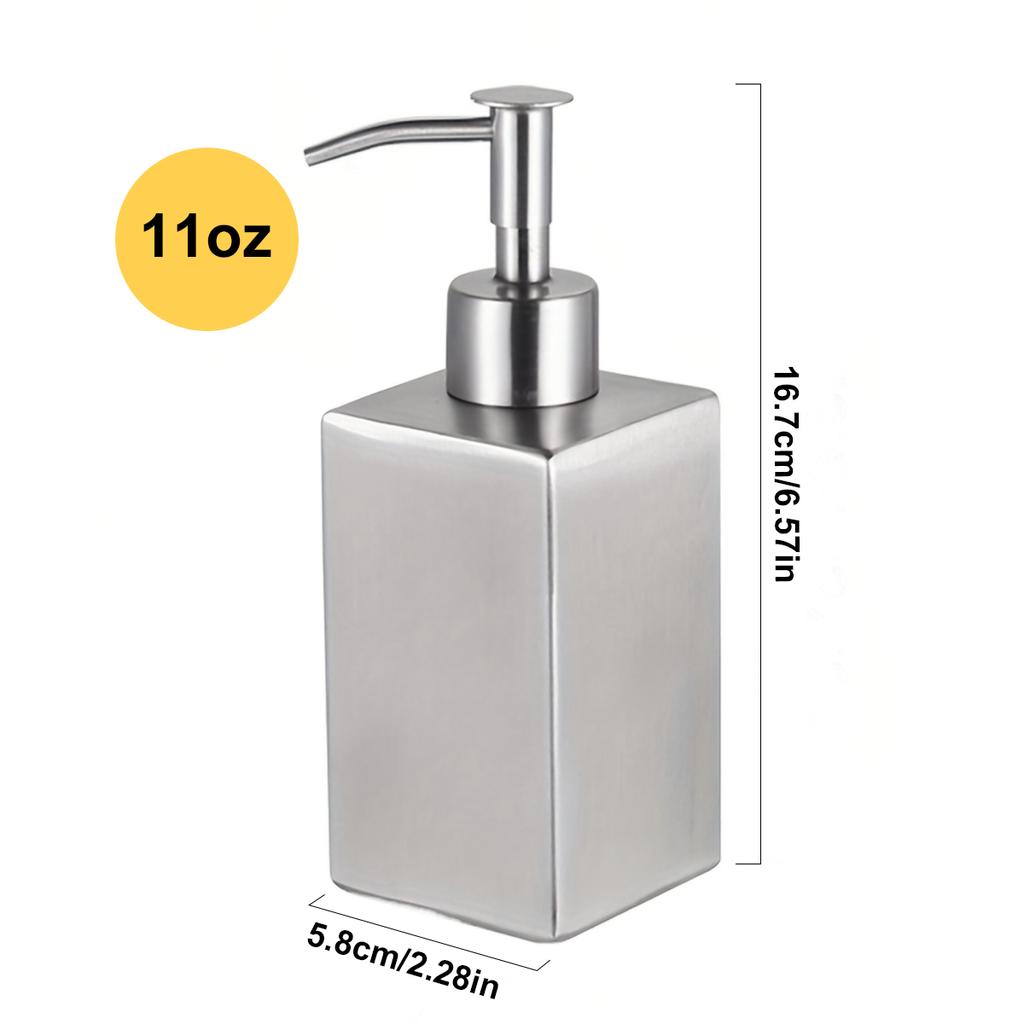 Stainless Steel Soap Dispenser, Refillable Manual Press Soap Dispenser,  for Hold Liquids, Shower Gels, Shampoos, Lotions