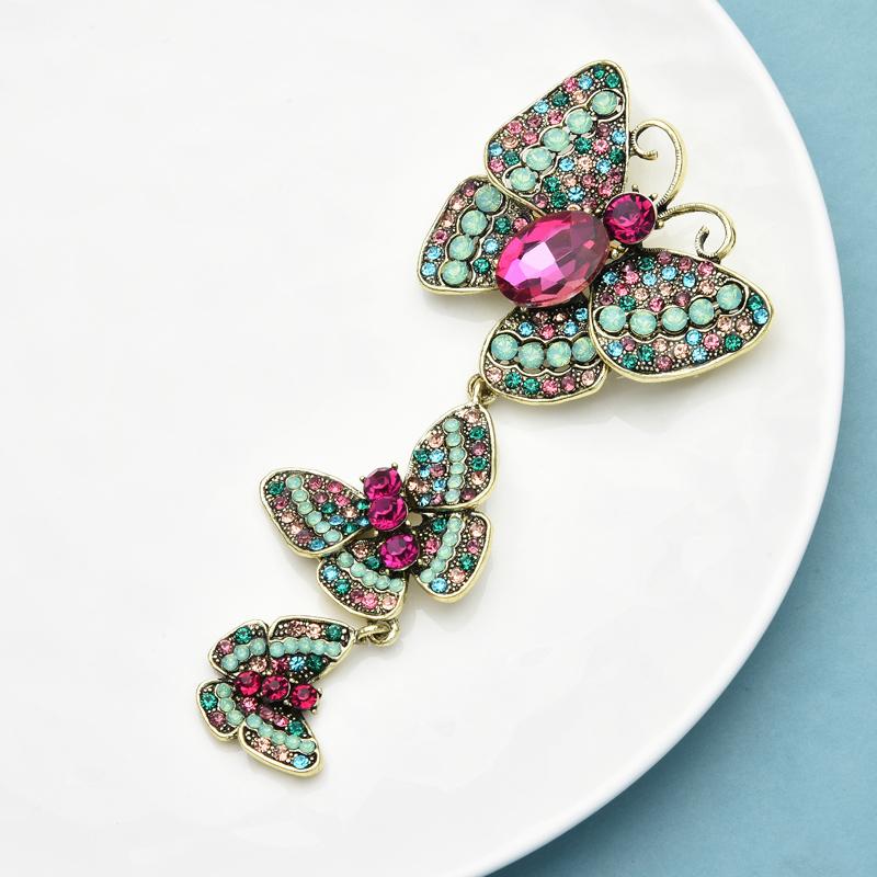 

Big Rhinestone Butterfly Brooches Classic Vintage Palace Butterfly Women Insects Gathering Gathering Casual Brooches Pins Giveaway GiftsVintage
