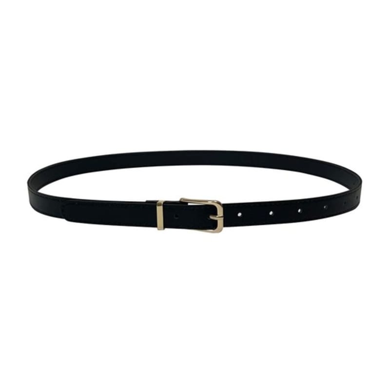 PLUNASTUDIO Classic Basic Slim Ladder Belt_Black