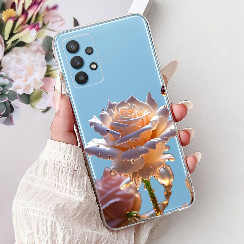 For Samsung A32 5G Case SM-A326B Clear Cute Cat Fashion Funny Painted Back Cover For Samsung Galaxy M32 5G Phone Case SM- M326B