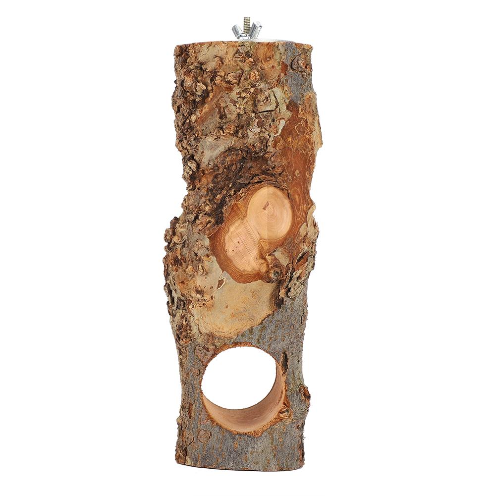 Natural Applewood Pet Feeding Stand Food Rack Feed Tree Teeth Grinding Toy for Rabbit Cavy Small Animal