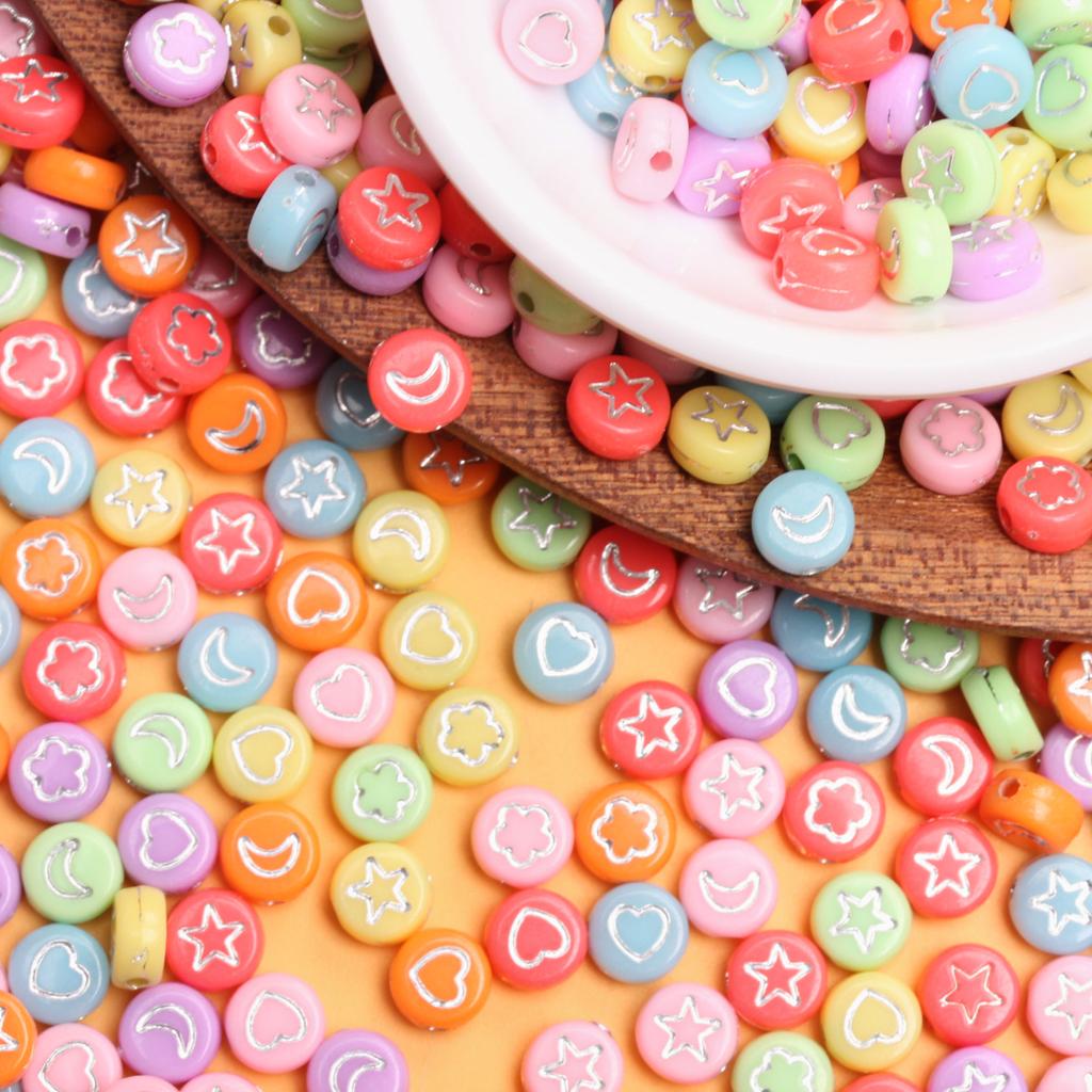 500γρ./συσκευασία Χάντρες Επίπεδα Γράμματα Ακρυλικά DIY Αξεσουάρ Κατασκευή Μόδας Κοσμημάτων 7-11 χιλ. Μπρελόκ Κρεμαστό Κολιέ Βραχιόλι Σκουλαρίκι Χειροτεχνία